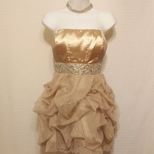 2/$25 CLOSET CLOSING NWT GOLD STRAPLESS DRESS